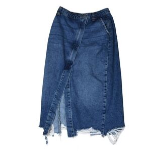 Zara Asymmetrical Denim Blue Skirt
